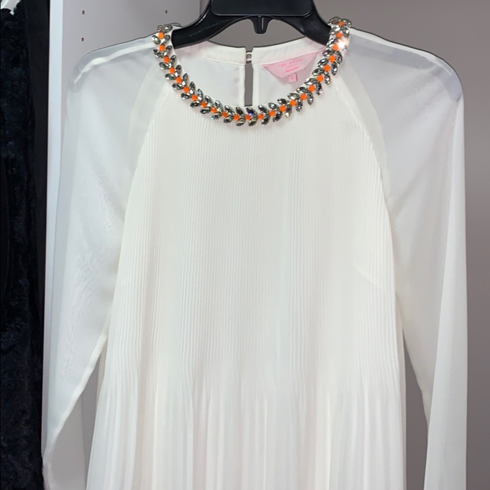 TED BAKER Pleated Embellished Blouse